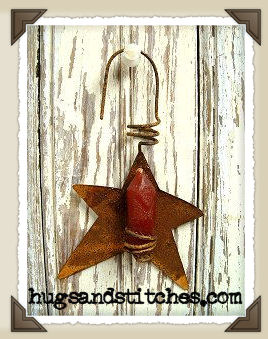 9004 - Primitive Candle Star Ornie