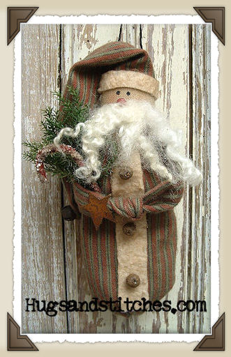 9026 - Homespun Santa Ornie