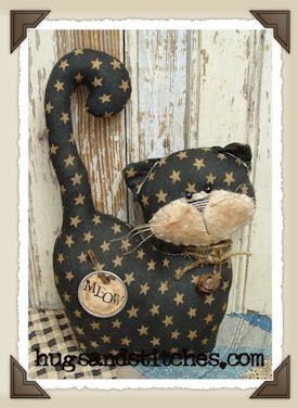 1002-12 - Charcoal/Tan Star Print Kitty