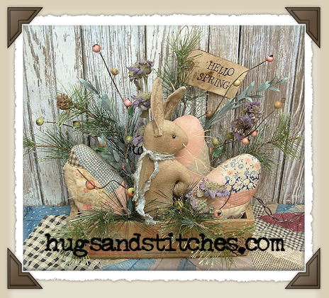 1036 - Bunny & Quilt Egg Cheese Box