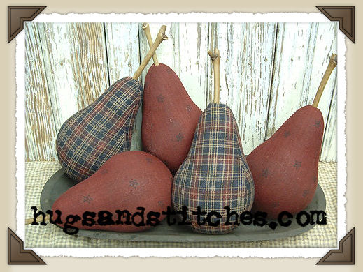 1040BN - Burgundy Star/Navy Plaid Pears