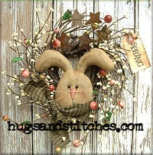 1015 - Prim 10" Bunny Wreath