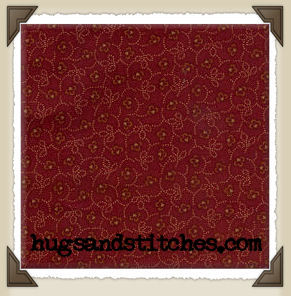 Burg-17 * Dark Red Flower Print