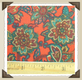 CL-23 * Red Paisly Flower Holiday Print*CL