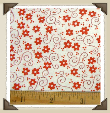 CL-38 * White & Red Flower Print*CL 1 yard