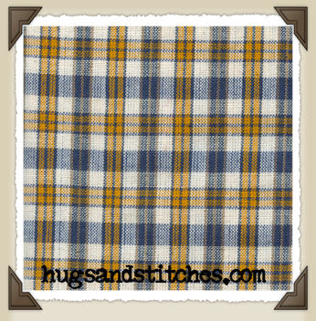N-24 * Smaller Navy/Cream/Gold Plaid