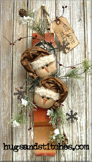 Snowmen On Old Wood Skate