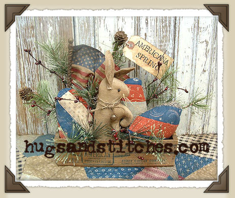 Americana Spring Bunny Cheese Box
