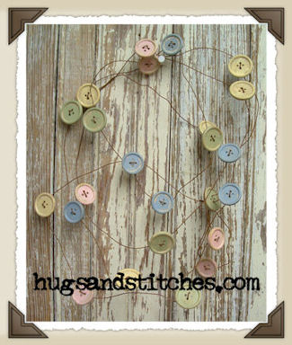 2037 - Pastel Wood Button Garland