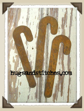 5001 - 2-3/4" Rusty Candy Canes (pkg 3)