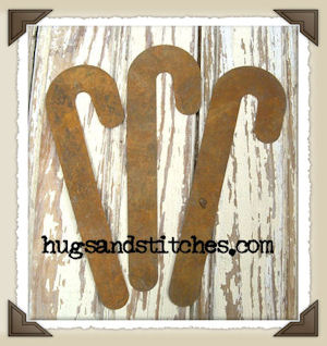 5002 - 4-3/4" Rusty Candy Canes (pkg 3)