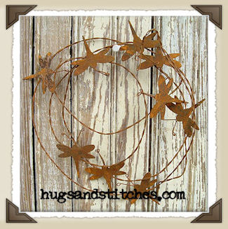 5017 - 1-3/4" Rusty Dragonfly Wire Garland
