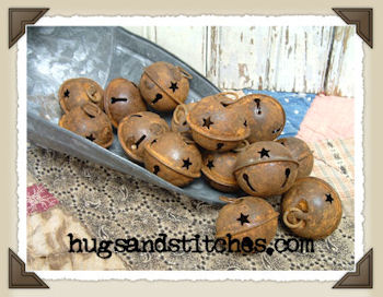 5028 - 1-1/4" Rusty StarBell w/Star Cutouts (pkg 3)