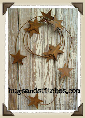 5030 - 2" Rusty Star Wire Garland
