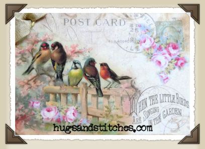 s022 - Birds On A Fence Postcard Tags