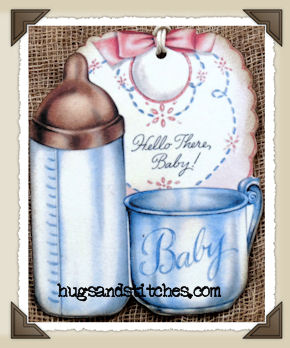 s042 - Vintage Lady Sewing Tags
