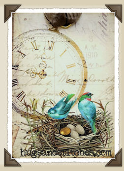 s051 - Birds In Nest/Clock Tags