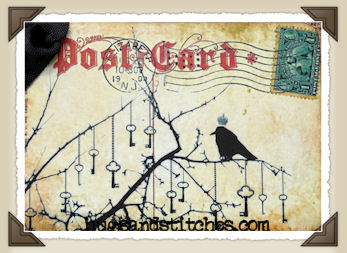 s052 - Crow Blackbird Skeleton Key Tags