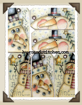 Hang Tags - Bottle Cap Primitive Stars-T013 - Large Tags (set of 5)