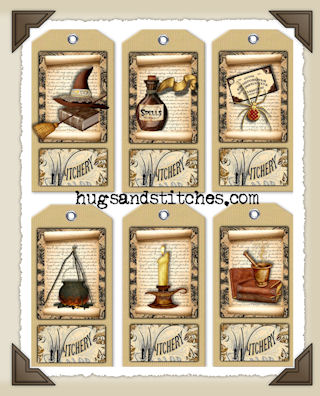 Hang Tags - Halloween Witchery-T049 (set of 6)