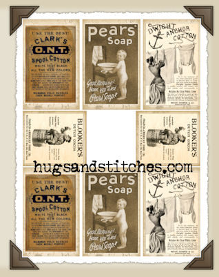 Hang Tags - Ads Vintage-T059 (HFK) (set of 8)