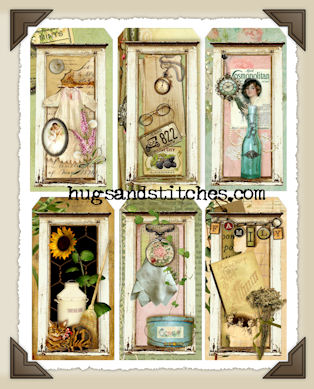 Hang Tags - Vintage Pieces of the Past-T061 (set of 6)