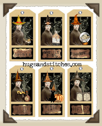Hang Tags - Halloween Witchful Thinking-T065 (set of 6)