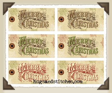 Hang Tags - Christmas Merry Old Words-T113 (set of 6)