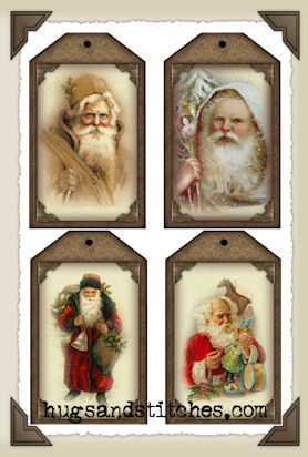 Hang Tags - Christmas Old World Santas-T123 (HFK) (set of 8)