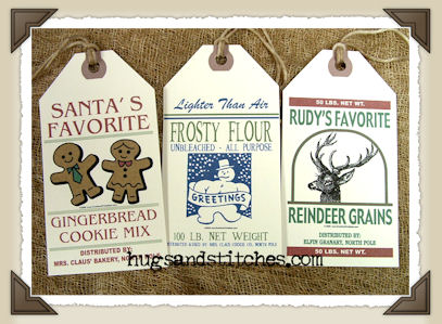 Hang Tags - Christmas Feedsacks-T185 (set of 6)