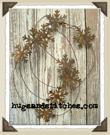 5011 2-1/4" Rusty Snowflake Wire Garland