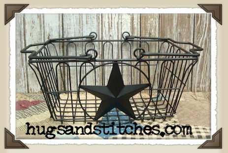 5015 - Black Wire Barn Star Basket