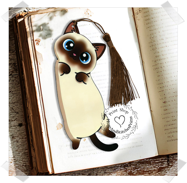 Kitty Cat Siamese Double Sided Laminated Bookmark BM16