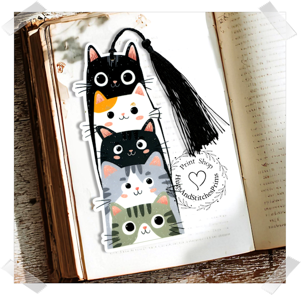 Kitty Cat Pile Double Sided Laminated Bookmark BM2