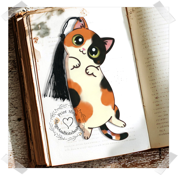 Kitty Cat Calico Double Sided Laminated Bookmark BM20