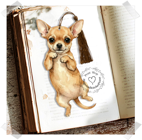Chihuahua Puppy Dog Double Sided Laminated Bookmark BM25
