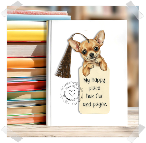 Chihuahua Puppy Dog Double Sided Laminated Bookmark BM35