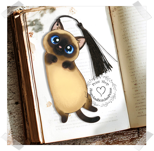 Kitty Cat Siamese Double Sided Laminated Bookmark BM8