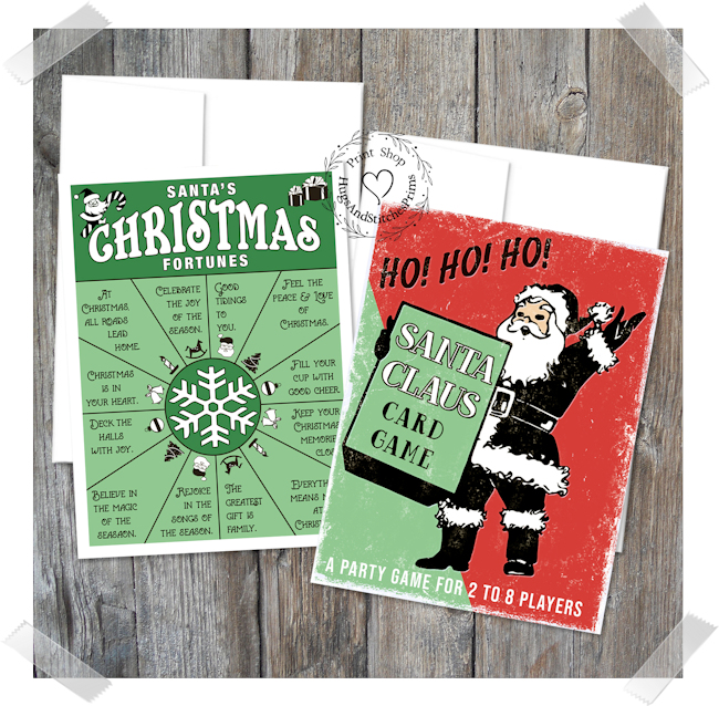 Santa Claus Christmas Games Note Cards #16