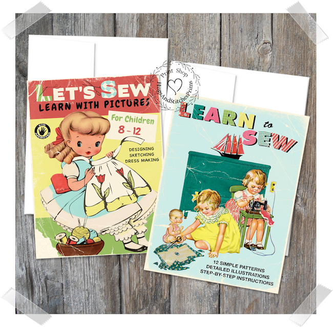 Sewing Theme Book Cover Note Cards #18