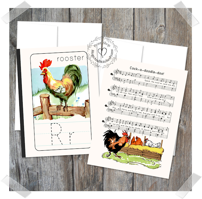 Rooster Farmyard Note Cards #30
