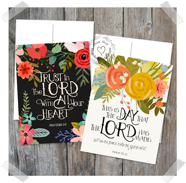 Christain Bible Verse Floral Note Cards #37