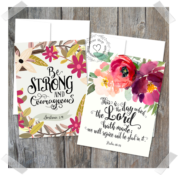 Christain Bible Verse Floral Note Cards #38
