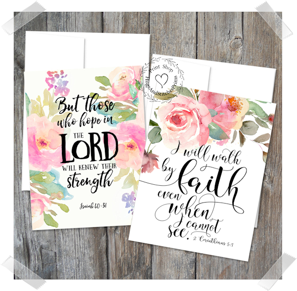 Christain Bible Verse Floral Note Cards #39
