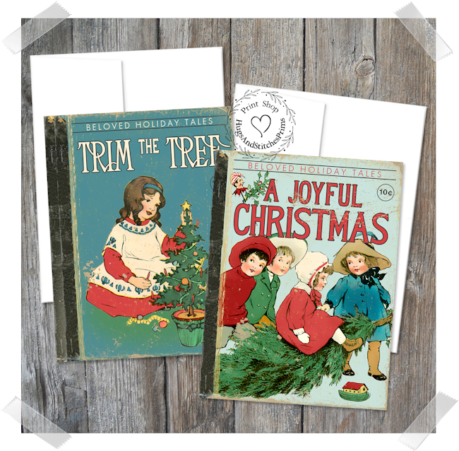 Christmas Trees Christmas Book Cover Note Cards #7