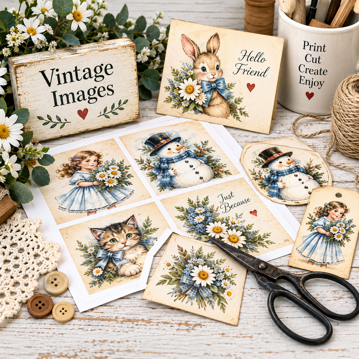 Vintage images for paper crafts, tags and creative projects