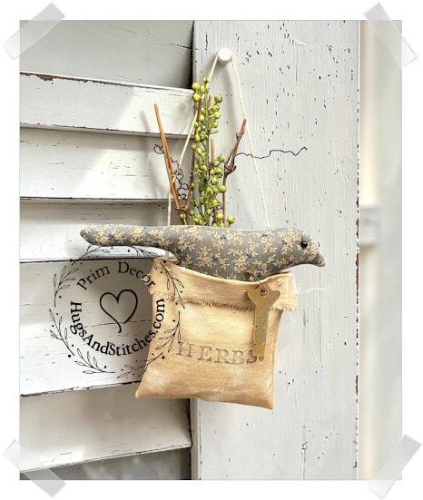 1006 - Primitive Blue Bird in a Grungy Pocket Hanger