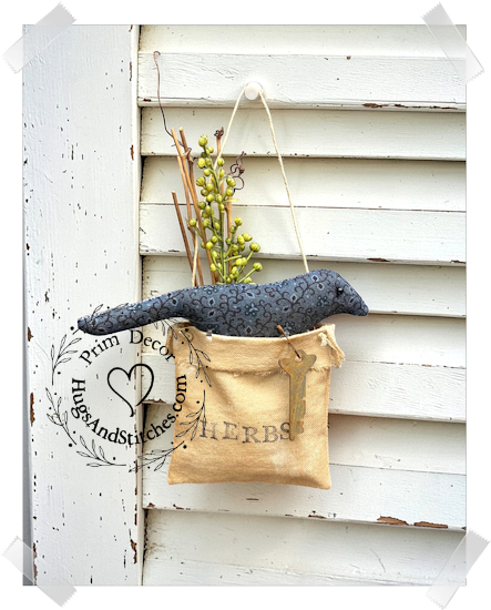 1006 - Primitive Blue Bird in a Grungy Pocket Hanger