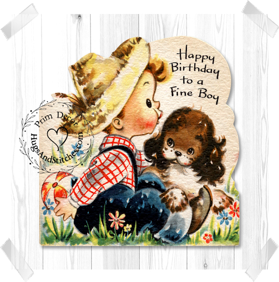Boy With Puppy Dog Birthday Image #136