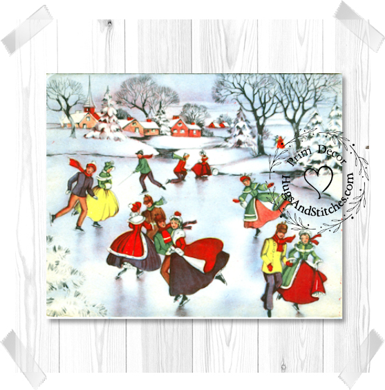 Couples Ice Skating Winter Christmas Image #15
